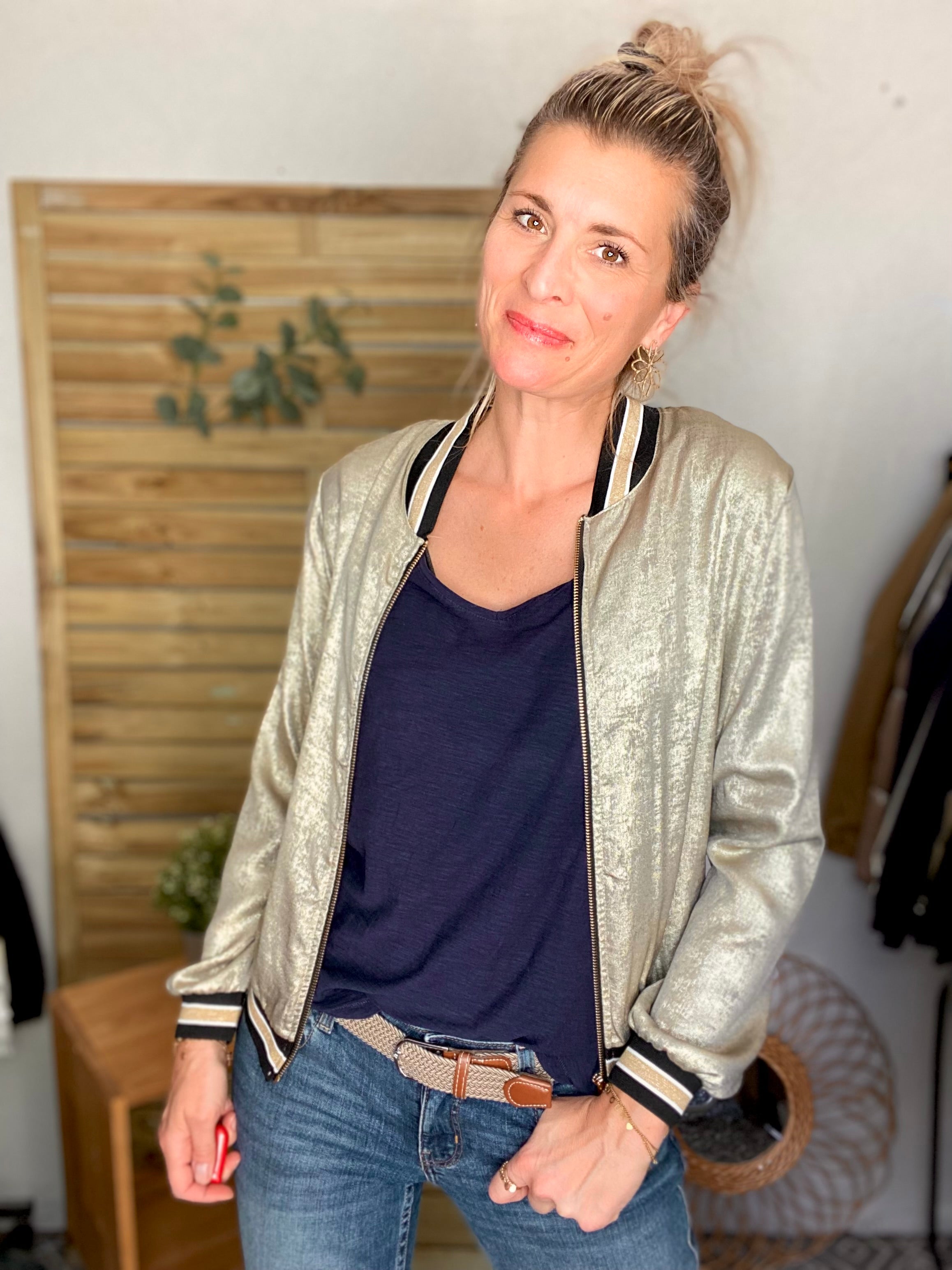 Veste bombers léger EMILY - Doré foncé 