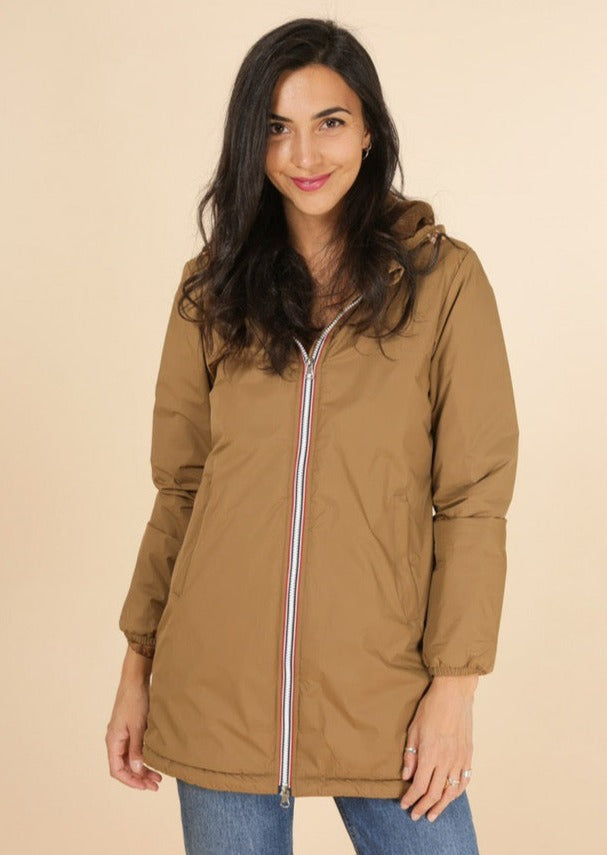 Parka Imperméable LOUISE LONG fourré - Camel - Laura Jo