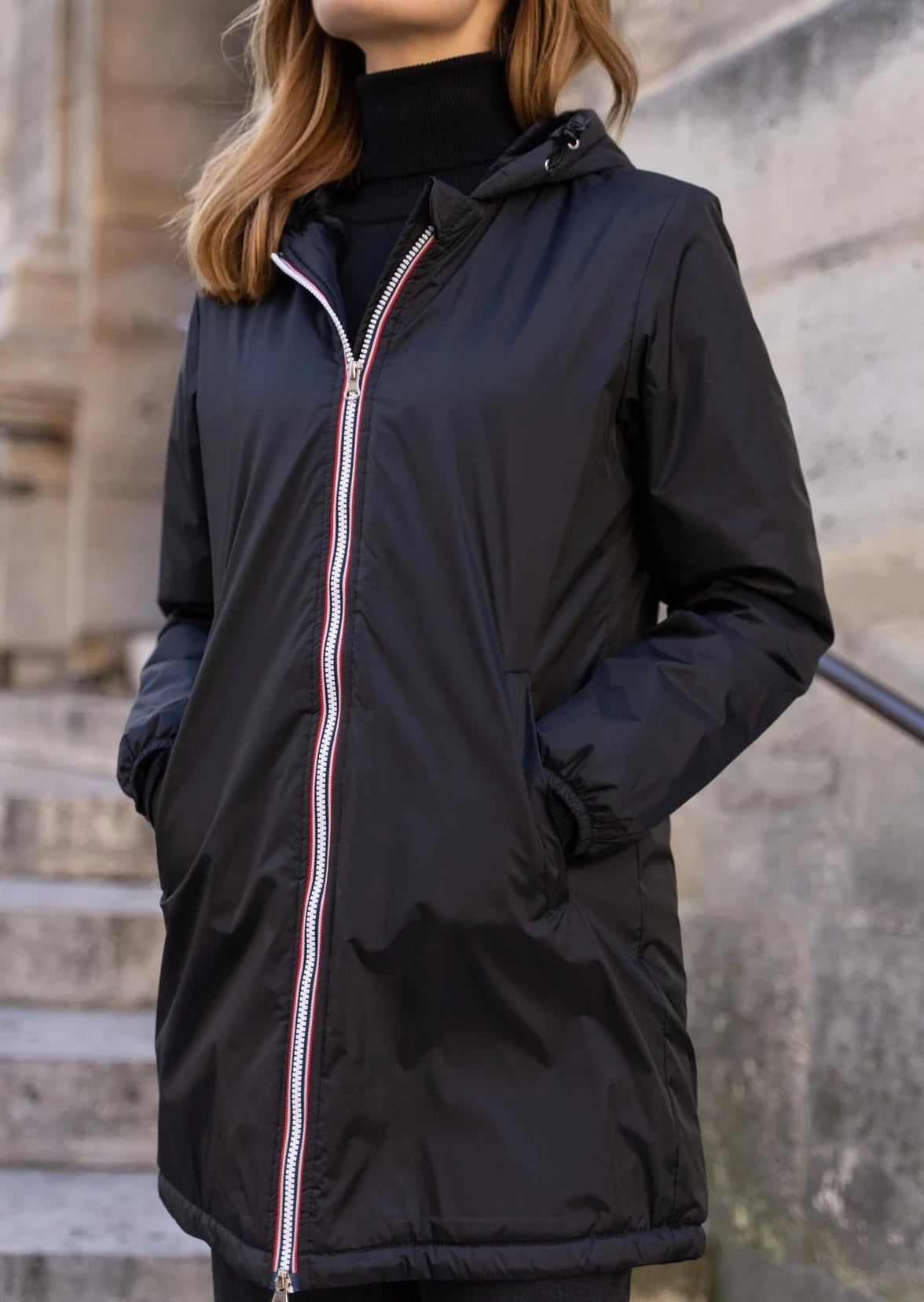 Parka Imperméable LOUISE LONG fourré - Noir - Laura Jo