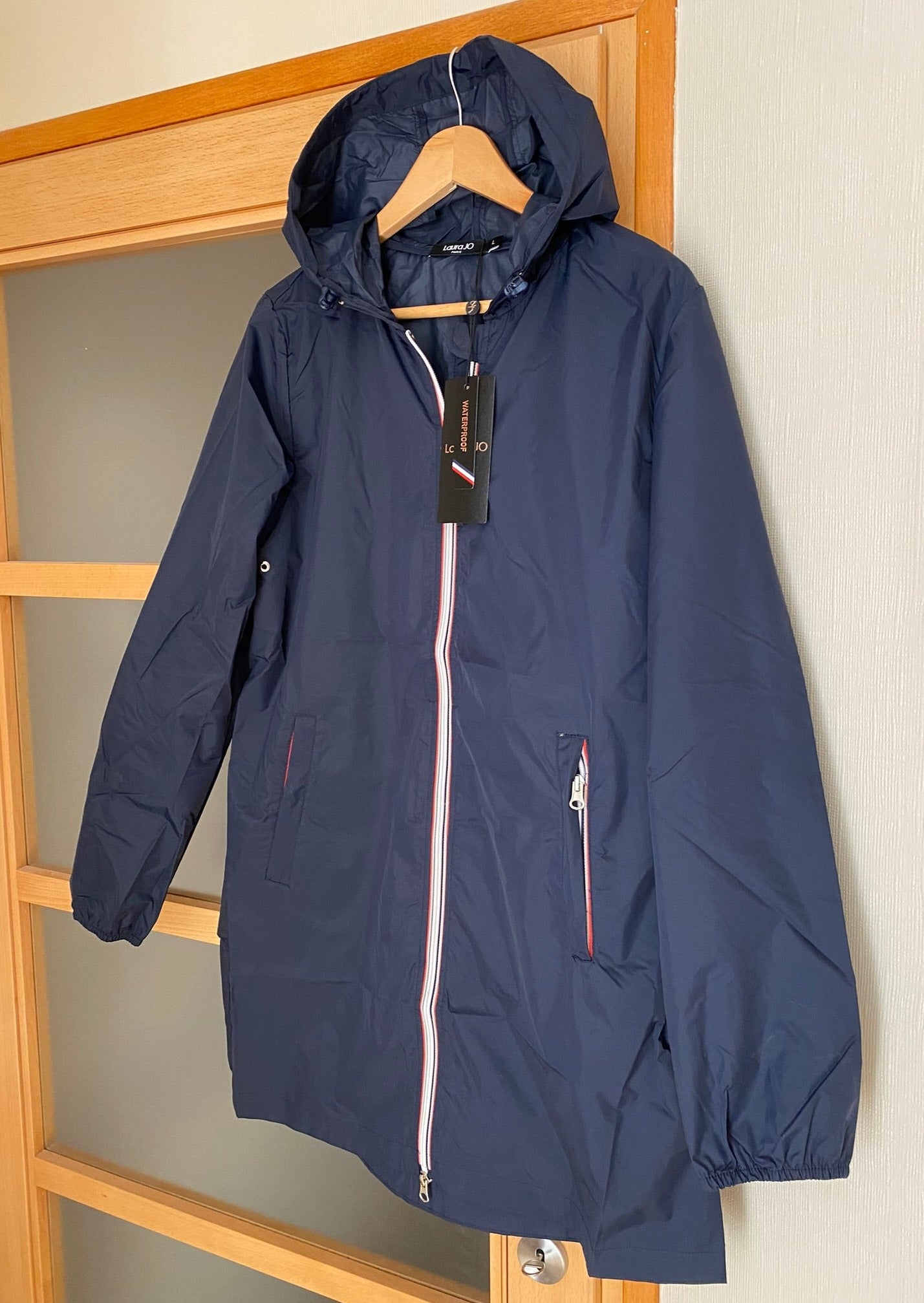 Coupe vent imperméable ANNA LONG léger - Marine - Laura Jo